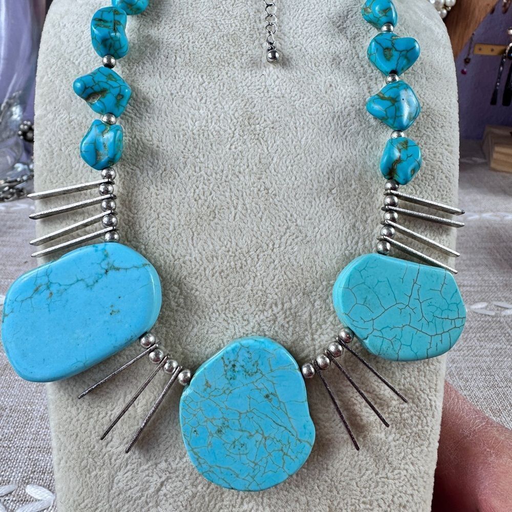 Blue Howlite Stone Necklace